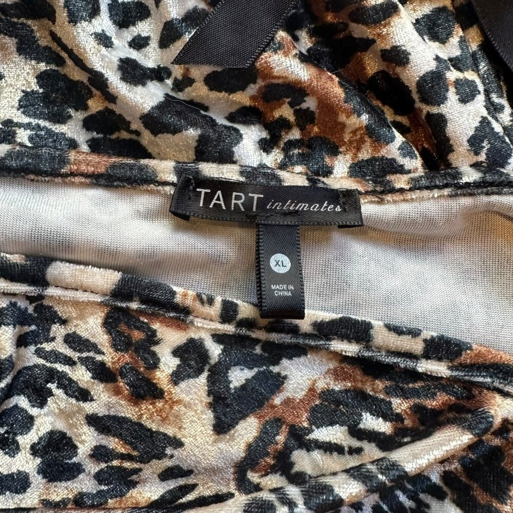 TART Women's Velvety Leopard Strappy 2-pc Pajama Lounge Short Set XL - Picture 4 of 6
